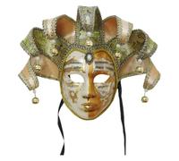 Manyakai Masquerade Venetian Jester Mask Music Mardi Gras Wall Decorative Art Collection Mask For Art Collection Gold One Size