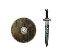 Manyakai Medieval Fancy Dress Costume Accessory Battle Sword 2 Pcs with Silver Sword One Size