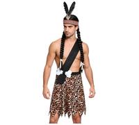 Manyakai Men Stone Age Stage Costumes Participant for Gathering Black XXL