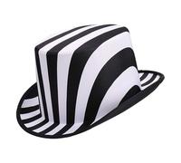 Manyakai Rainbow Stripe Top Hat Crazy Multicolior Mad Halloween Clown Cosplay Christmas Topper Magician Black White One Size