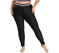Manyakai Women Plus Size Swimming Leggings High Waist Stretch Boho Style Swim Tights UPF 50+ UV Pants Beachwear