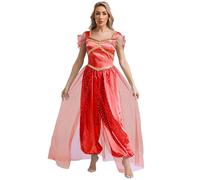 Manyakai Womens Arabian Princess Dance Costume Indian Belly Dance Costume Sleeveless Tops with Satin Lantern Burgundy XXL