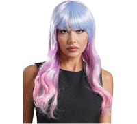 Manyakai Women's Colorful Gradient Wigs Long Curly Harajuku Lolita Style Cosplay Wigs For Halloween Type G One Size