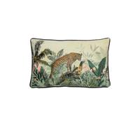 Manyara Leopard Tropical Printed Piped Cushion Evans Lichfield Multi 30cm x 50cm