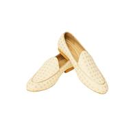 Manyavar Men's Georgette Loafers, Cream, 7 UK