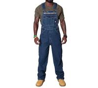 MANYMANY Mens Loose Fit Denim Work Bib Men Cargo Adjustable Overalls Dungarees Baggy Chic Rompers with Multiple Pockets