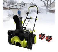 MANYOUYOU 3500w Electric Snow Blower, Battery-Powered Snow Blower, 50 Cm Clearing Width, 25 Cm Intake Height, Height-Adjustable Handle, Discharge Chute Adjustable via Crank 2batteries