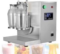 MANYOUYOU Milkshake Kit, Milk Tea Shaker Machine, Stainless Steel Electric Milkshake Maker with Timer (0-120s), Drink Blender, Double Head Milkshake Maker with 2 Cup