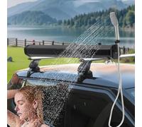 MANYOUYOU Pressurized Water Tank, Portable Camping Solar Shower, 4.76/5.28/7.93gal Portable Water Tank with 4.9ft Water Hose & Shower Head for Camping 5.28gal/20L