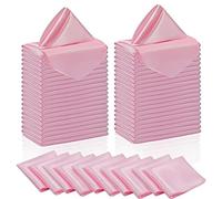 Manyshofu 50 Pieces Light Pink Satin Napkins - 12x12 Inches Cloth Napkins, Square Satin Fabric Napkin Set - Soft & Reusable Table Napkins for Wedding Dinner Party Lunch Banquet Restaurant Decoration