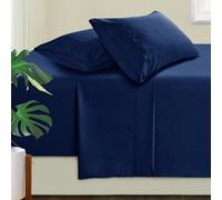 Manyshofu Extra Deep Pocket King Sheets, Navy Blue Microfiber, 4 Piece | 1800 Thread Count, Ultra-Fine Microfiber, Fits Up To 24 Inches Deep, Wrinkle And Fade Resistant, Machine Washable