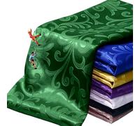 Manyshofu Jacquard Satin Fabric by The Yard - 60 Inch Wide, Shiny Brocade Green Fabric Smooth & Floral Damask Fabric for DIY Decorations, Craft, Wedding Dress, Costumes, Fashion, Sewing(10 Yard)