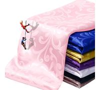 Manyshofu Jacquard Satin Fabric by The Yard - 60 Inch Wide, Shiny Brocade Pink Fabric Smooth & Floral Damask Fabric for DIY Decorations, Craft, Wedding Dress, Costumes, Fashion, Sewing(1 Yard)