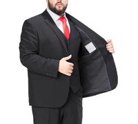 MANYUBEI Mens Suits, 2 Piece Tuxedo Jacket Extra Large Size Loose Version Business Casual Wedding Blazer Dress Banquet Host Formal Jacket Fat Men's Clothing,6XL,Black