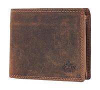 Manza Men's Leather Wallet with RFID Protection - Genuine Leather Wallet for Men - Extra Sturdy Double Stitching - 13 Slots for Credit Cards - Wallet in Landscape Format, brown, S, Landscape