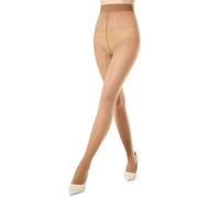 MANZI 1 Pair Ultra Sheer Shiny Pantyhose Oil Shimmer Glossy Nylon Stocking Tights for Women Brown S-M