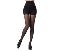 MANZI Compression Tights High Waisted Control Top Push Up Effect Slimming Pantyhose 1 Pairs Black M