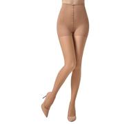 MANZI Compression Tights High Waisted Control Top Push Up Effect Slimming Pantyhose 1 Pairs Natural Nude M