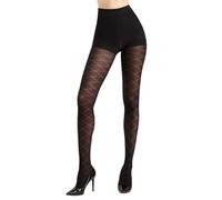 MANZI Diamond Patterned Rhombic Tights Control Top 50 Denier Pantyhose High Waist Stockings for Women L-XL