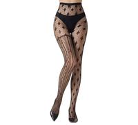 MANZI Fishnet Black Patterned Halloween Star Diamond Tights