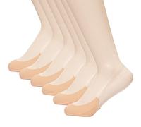 MANZI Invisible Half Toe Topper Socks Slingback Liner Socks with Transparent Elastic Strap 6 Pairs Nude