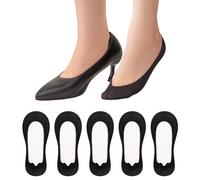 MANZI Invisible No Show Socks Women Ultra Low Cut Footsies Liner Socks 5 Pack Black,M(UK 5-7)