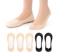 MANZI Invisible No Show Socks Women Ultra Low Cut Footsies Liner Socks 5 Pack Black+Nude,M(UK 5-7)