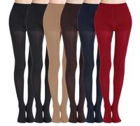 MANZI Women's 6 Pairs Classic Opaque Control-Top Tights with Comfort Stretch 70 Denier(multipack,6 pairs,L)