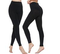 MANZI Women's Black Tights Opaque 400 Denier Pack of 2 XL