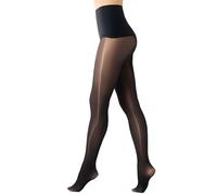 MANZI Women's Seamless Glossy Tights with Control Top Shiny Sheer Pantyhose | 15D Oil Shimmer Jazz Dance Tights Tummy Tights with Silky Finish Black Natural Nude Brown Stockings