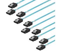 Manzlep 5Pack SATA III Cable: 8 Inch Short-SATA Cable Thin 0.2M, Straight Flexible 6Gb Data with Locking Latch for Hard Drive, SDD, HDD (0.6FT)