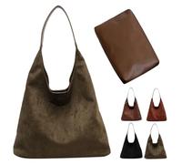 MAOAEAD Suede Tote Bag for Women, Slouchy Hobo Bag Large Capacity Shoulder Bags Stylish Vintage Top Handle Purse Handbag for Women (Green)