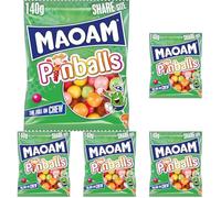 MAOAM Pinballs - Chewy and Fruity Sweets - 140g Share Size (Pack of 5)