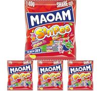 Maoam Stripes Fruit Sweets, 140g (Pack of 4)