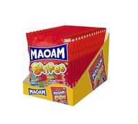 MAOAM Stripes Fruit Sweets - Chewy and Fruity Sweets - 140g x 14 Bags (Case)