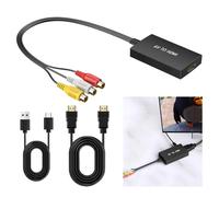 Maobeez AV to HDMI Converter, RCA to HDMI Adapter, 720P/1080P RCA Composite CVBS Adapter Support PAL/NTSC for PC, Laptop, TV, Xbox, PS2, PS3, STB, VHS, VCR, Blue-Ray DVD Players