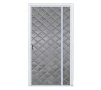 MAOBOZI Extra Thick Thermal Door Curtain 130x240CM, Full Frame Hook&Loop Front Door Curtain Thermal Hands-Free, Self-Closing, for Conservatory and Kitchen.- Gray Side-Open