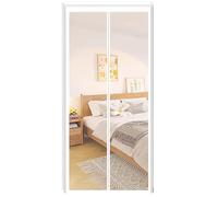 MAOBOZI Insulated Magnetic Screen Door 70x230cm, Full Frame Hook&Loop Insulated Front Door Curtain Hands-Free Automatic Close, for Sliding Doors Living Room Patio.Transparent-White