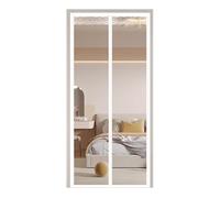 MAOBOZI Insulated Magnetic Screen Door 85x250cm, Full Frame Hook&Loop Insulated Front Door Curtain Hands-Free, Self-Closing, for Sliding Doors Living Room Patio.Transparent-White