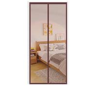 MAOBOZI Magnetic Door Insulation Cover 120x220cm, with Hook and Loop Tape Temporary Door Seal Cover Easy Install Without Drilling, for Sliding Doors Living Room Patio.Transparent-Brown