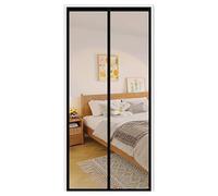 MAOBOZI Magnetic Insulated Door Screen 80x240cm, with Self-Adhesive Tape Front Door Curtain Thermal Magnetic Closure,Mute,No Gap, fit All Kinds of Doors.Transparent-Black