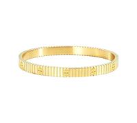 MAOCEN Women's Bracelet Stainless Steel Gold Plated Cuff Bangle Cube Zircon Hinge Jewelry oval Bangle Witness the Gift of Love, M, Metal, no