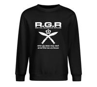 Maodisen Nepalese British Royal Gurkha Rifles Gorkhas Special Forces Kukri Knives Men's Long Sleeve Crewneck 100% Cotton Pullover Unisex Sweatshirts Black XL