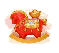 Maodom 2026 Chinese New Year Horse Statue, Chinese Resin Home Ornament, Rocking Horse Decoration, for Cars Home School Offices Cafes Bookstores Display Bedside Party Festival Bookshelf