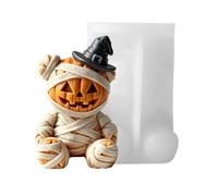 Maodom 3D Pumpkin Mold | Cute Pumpkin Bear Reusable DIY Easy Release, Silicone Candle Making Molds for Friends DIY Enthusiasts Epoxy Resin Statue Concrete Artwork