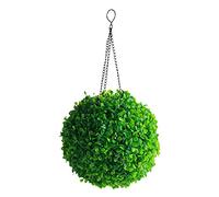 Maodom Artificial Boxwood Topiary Balls With Hanging Chains, Solar Lantern LED Outdoor Charging Induction Yard Solar Light, Indoor Outdoor Artificial Plant Ball Wedding Decoration