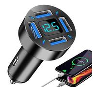 Maodom Car Charger Adapter,66W 4-Ports Fast Car Charger Quick Charge USB Type C Plug Car Cigarette Adapter - Fast Charging Of Multiple Devices At The Same Time