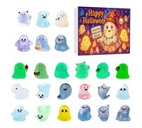 Maodom Halloween Ghost Count Down Calendar | 24-Day Countdown Calendar with Miniature Ghosts | Cute Glow-in-The-Dark Sculpture for Family Teens Adults Couples