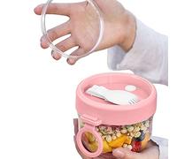 Maodom Overnight Oats Container Jar | Round Airtight Food Containers, 600ml Clear Mason Jars For Overnight Oats, Leak-Proof