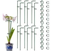Maodom Plant Support Stakes | 6/12 Pack Adjustable Single Stem Plant Support Stakes | Garden Stakes, Plant Stakes, Plant Support Stakes, Garden Plant Stakes, Plant Support with Clips for Amaryllis